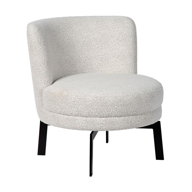 Fauteuil rond en blanc 1 siège coton et viscose