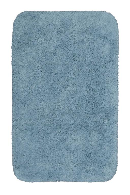 Tapis de bain doux bleu coton 70x120