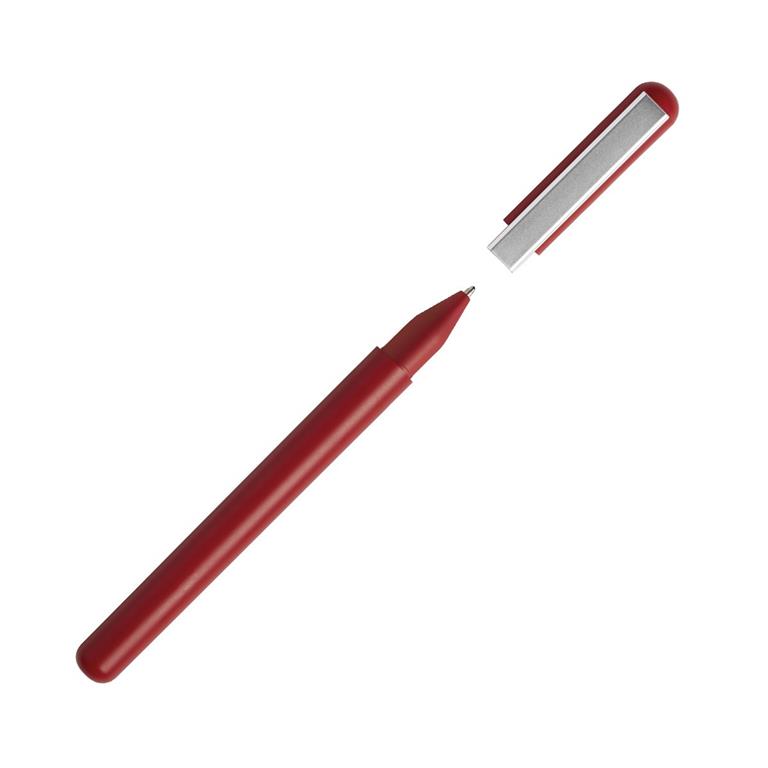 Stylo à bille à encre noire en acier inoxydable rouge