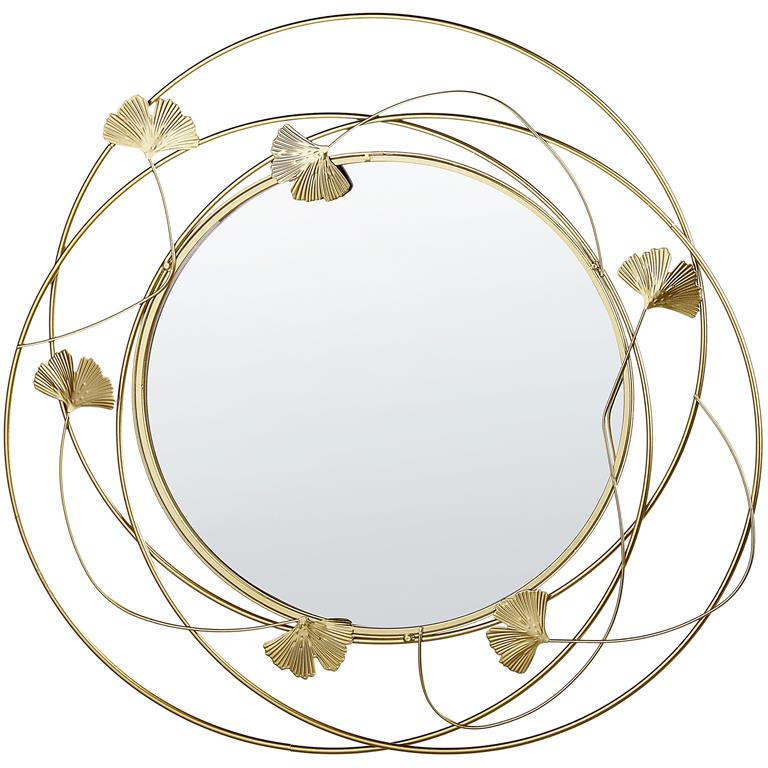 Miroir en métal doré 45x47