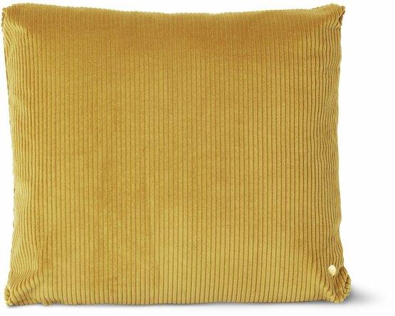 Coussin en velours côtelé jaune moutarde 45 x 45 cm- Ferm Living