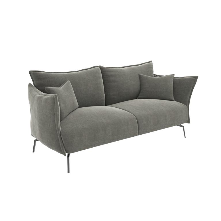 Canapé 3 places velours gris graphite