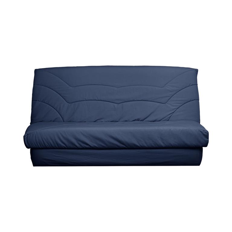 Housse de clic-clac en coton recyclé Bleu Minéral 130 x 190 cm
