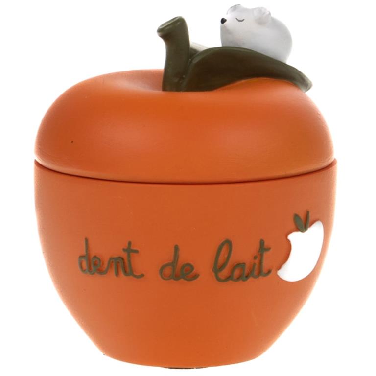 Petite boite à dents de lait en résine en forme de pomme