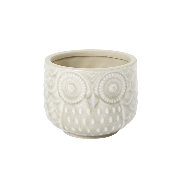 Cache-pot décoratif en céramique blanc H8
