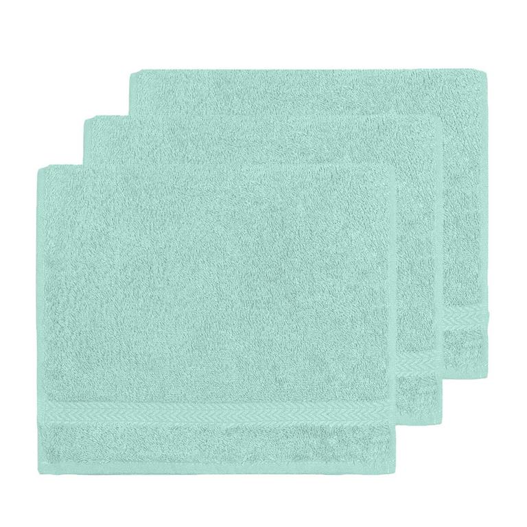 Lot de 3 serviettes invité 550 g/m²  menthe 30x50 cm