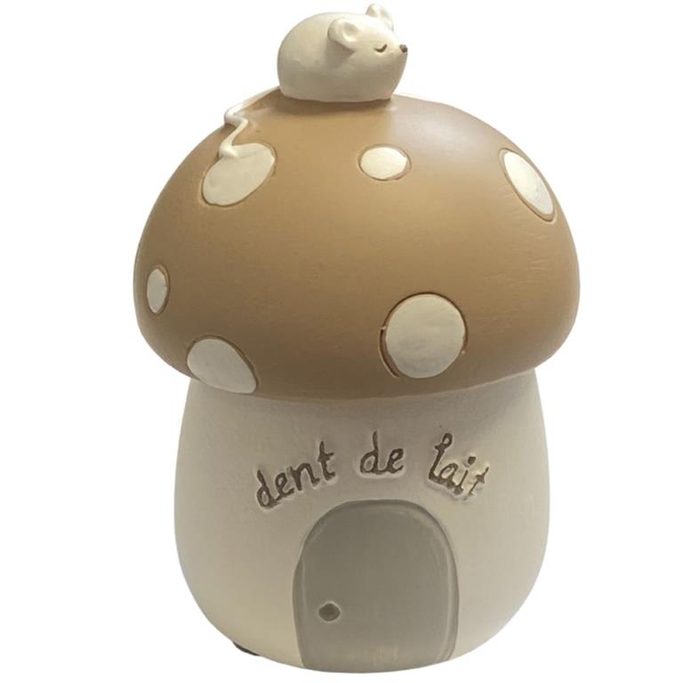 Petite boite en résine à dents de lait champignon