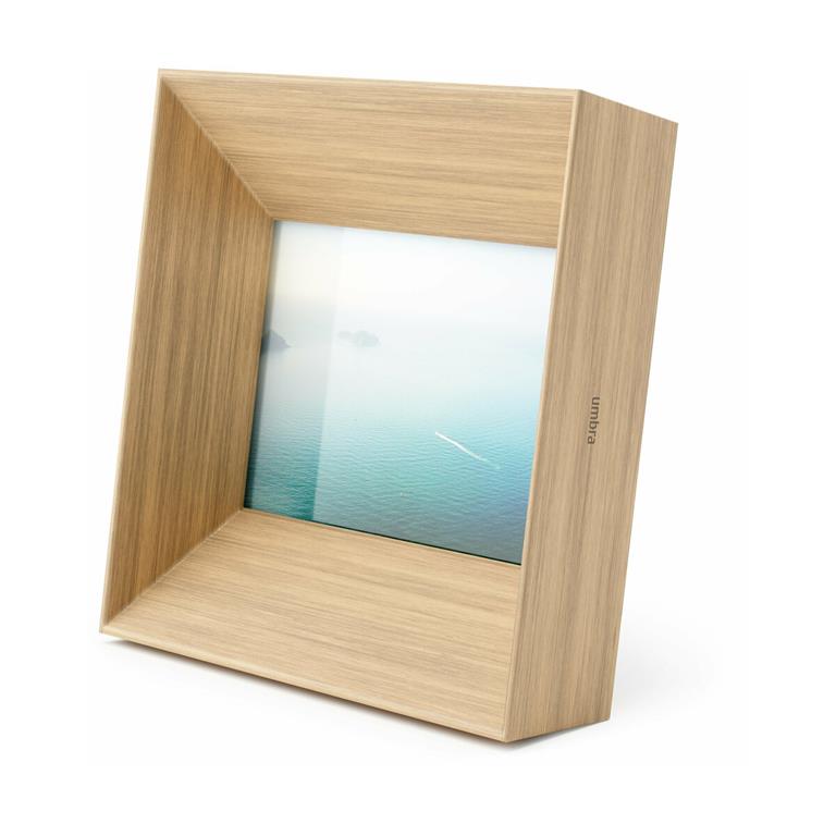 Cadre photo en bois d'hévéa naturel 10x15 cm Lookout - Umbra