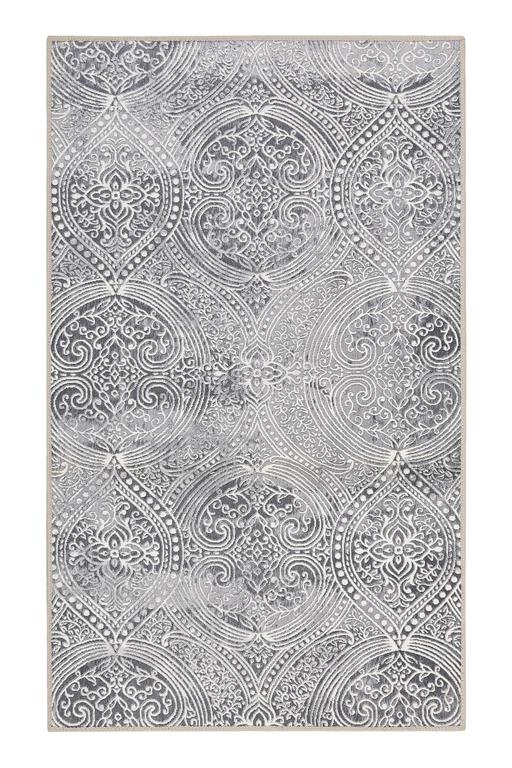 Tapis de bain motif paisley gris  vintage 80x150