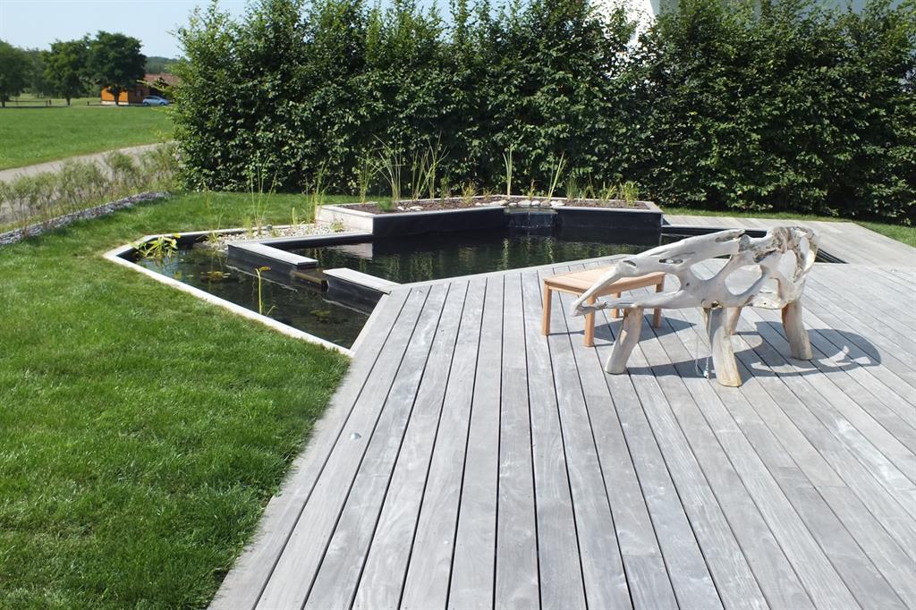Baignade naturelle et terrasse bois