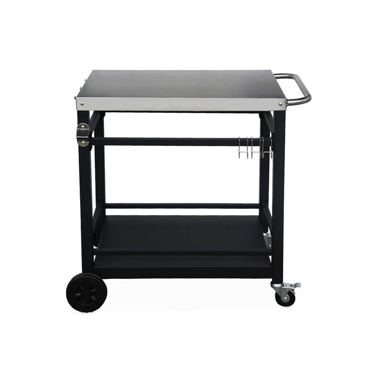 Desserte de barbecue en acier 88 cm avec roues et poignée