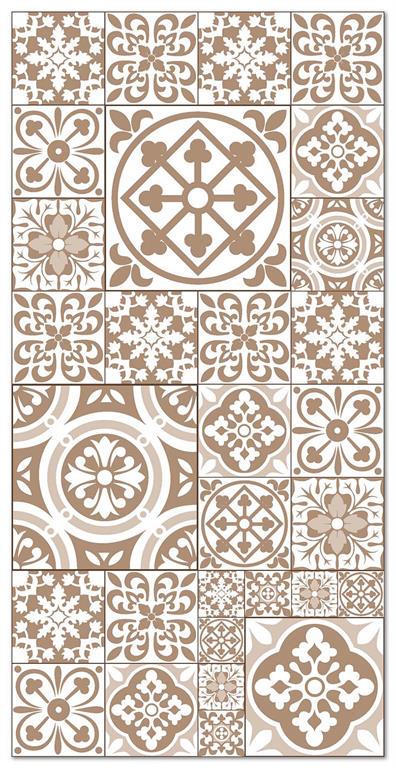Tapis vinyle carreaux ciments talavera brun 80x200cm