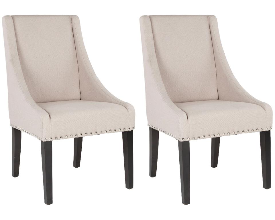 Ensemble de 2 chaises de salle a manger en bois de bouleau beige