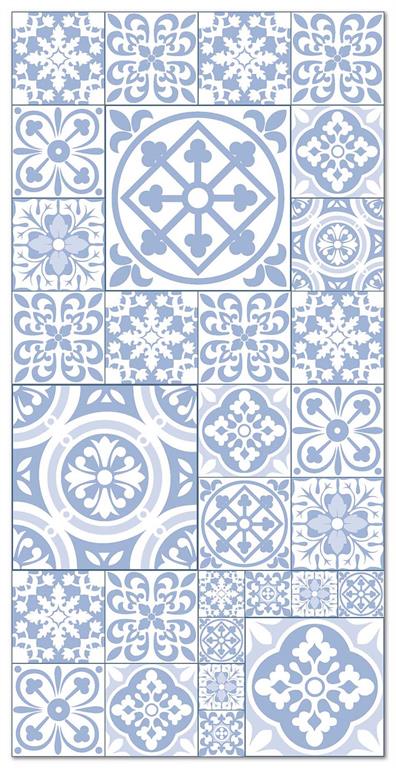 Tapis vinyle carreaux ciments talavera bleu 80x200cm