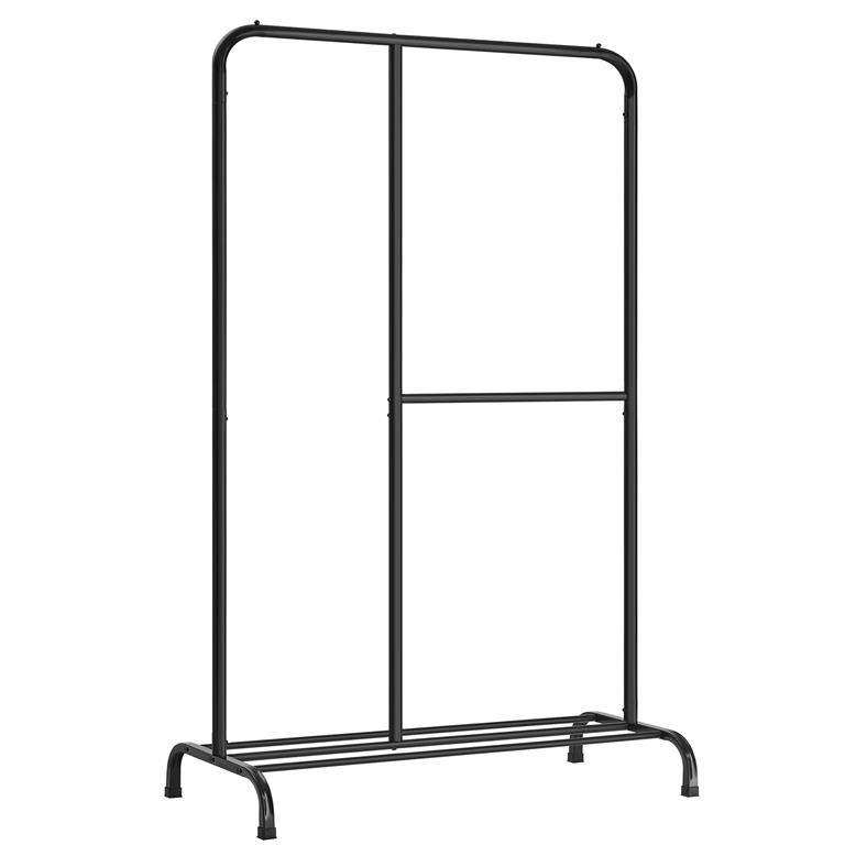 Portant à vêtements avec tringle réglable acier noir