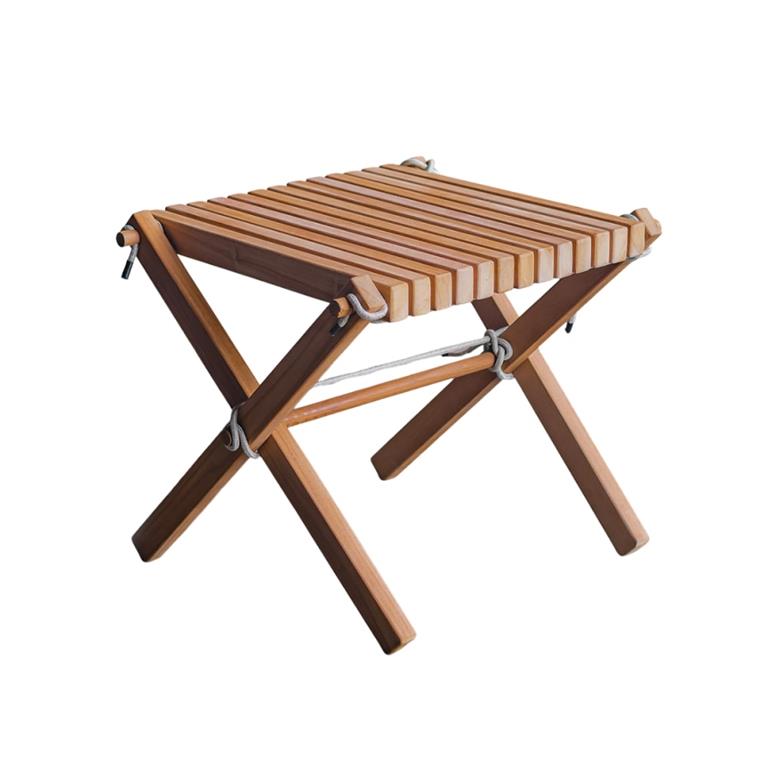 Table basse de jardin en teck blanc