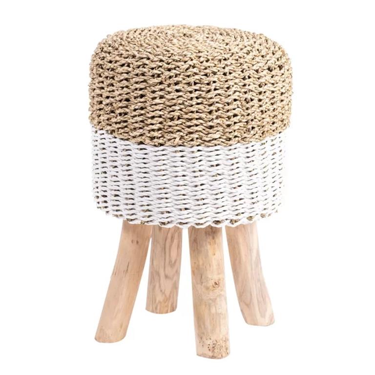 Tabouret en corde et en bois
