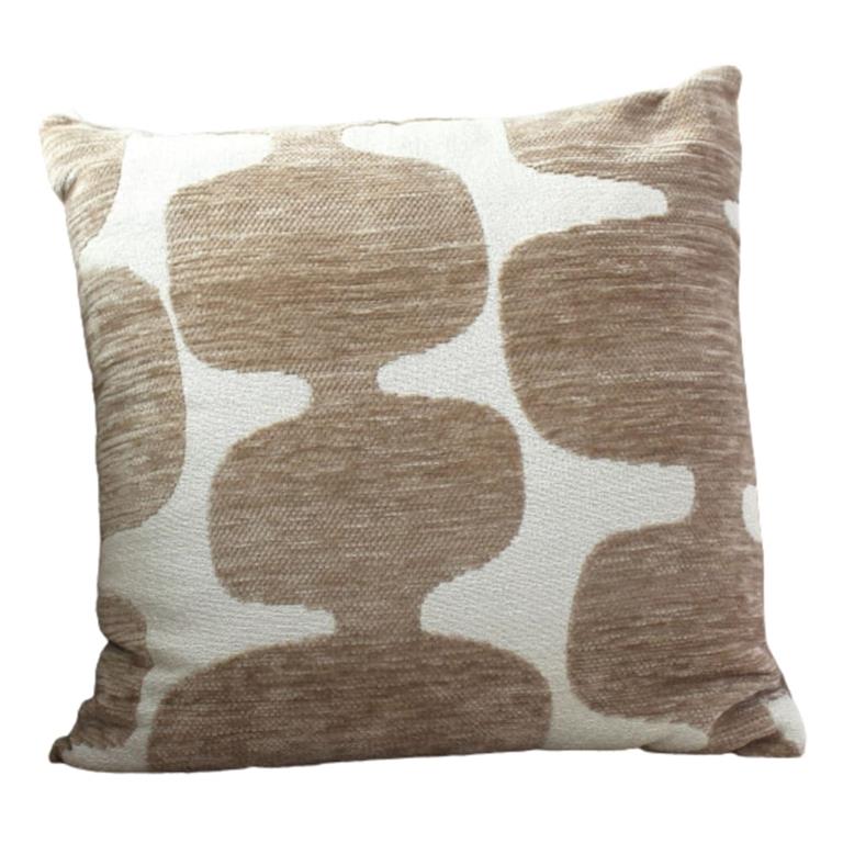 Coussin déhoussable 40x40cm motif jacquard beige