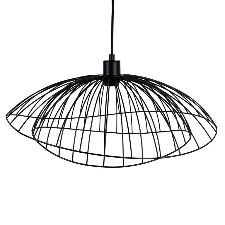 Suspension aérienne double en métal filaire noir
