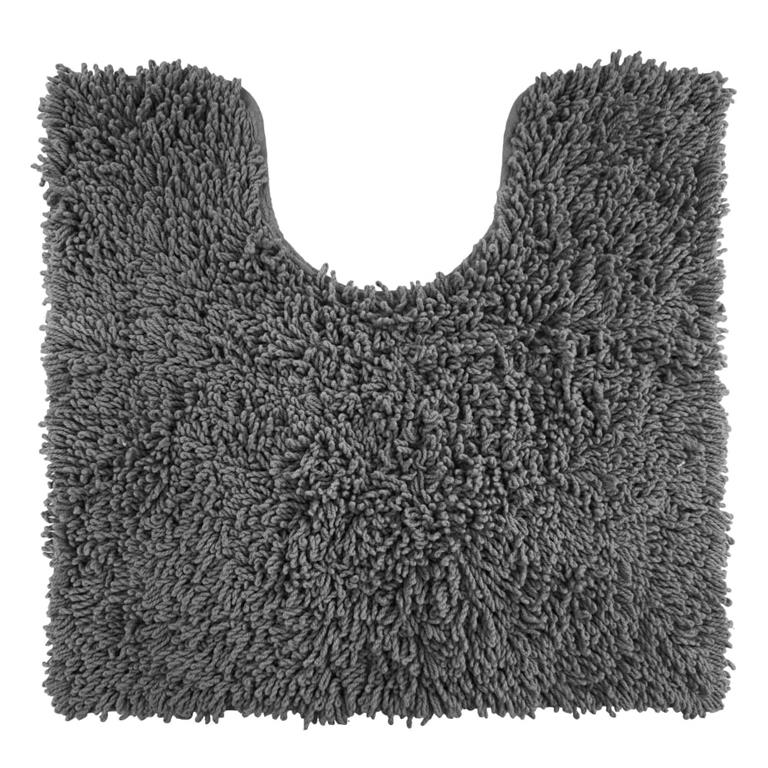 Tapis contour wc en coton gris anthracite 50x50cm