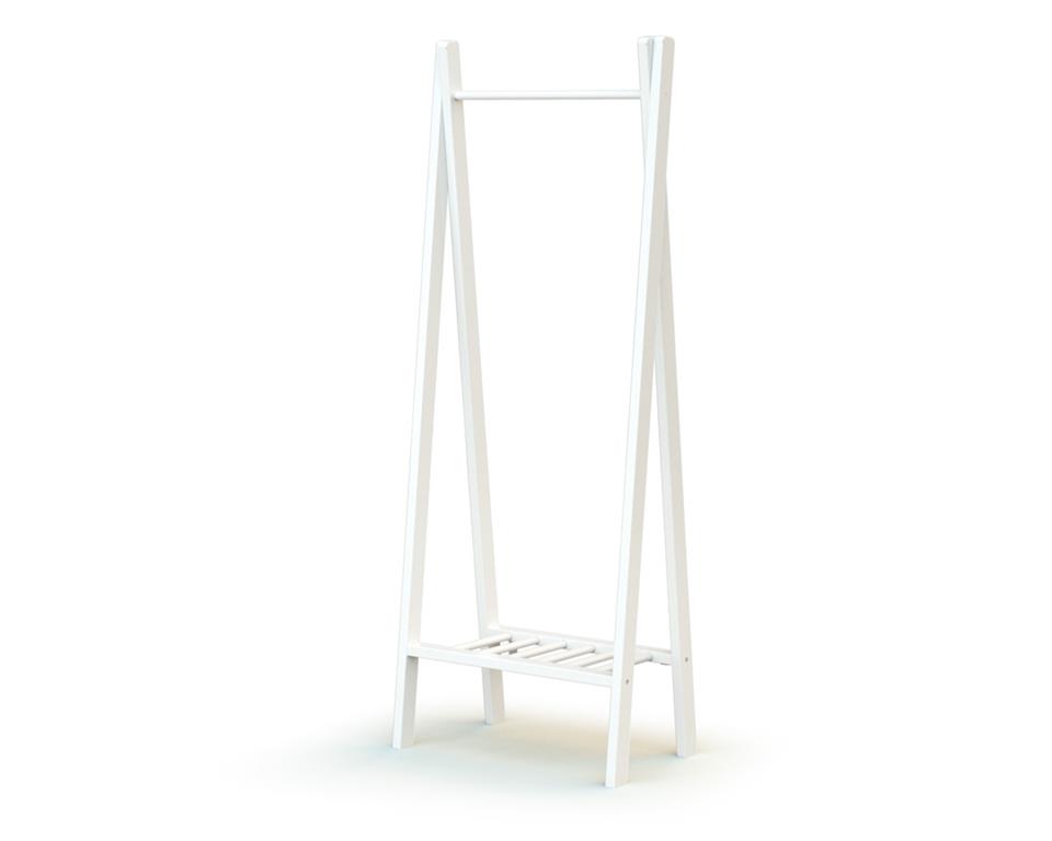 Portant à vêtements en bois de hêtre Essentiel blanc