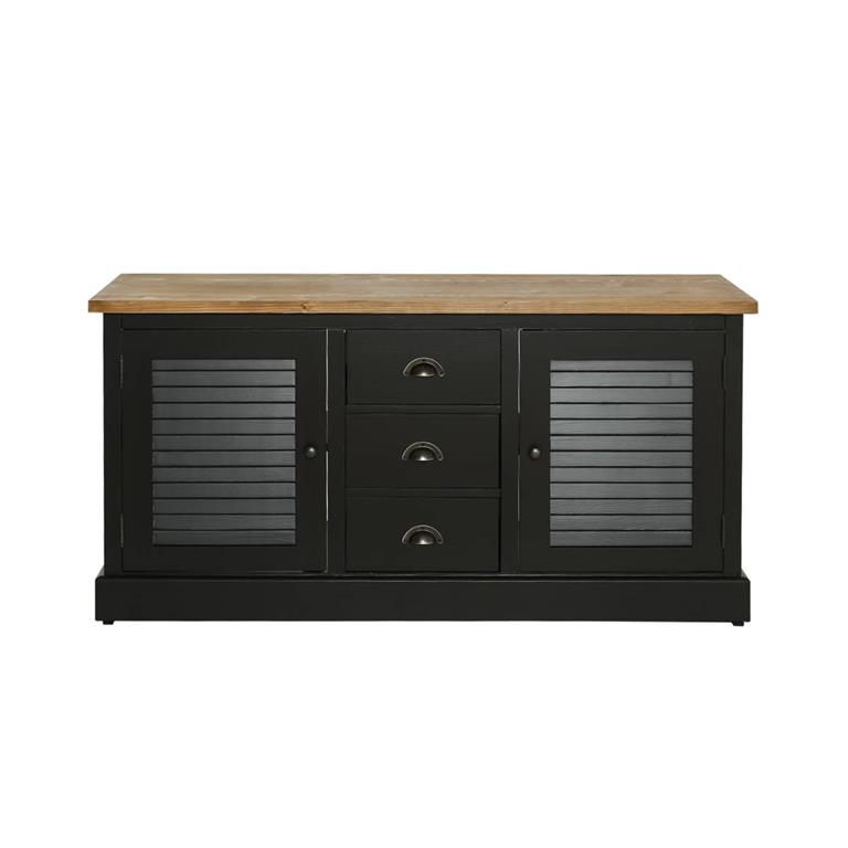 Meuble sous vasque en bois noir 150x51 cm