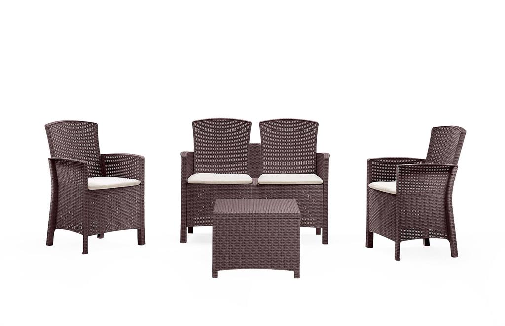 Set salon d’extérieur marron 59x60 cm