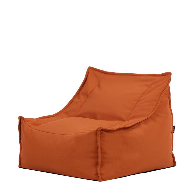Pouf fauteuil d'extérieur en oléfine toutes saisons orange brûlé