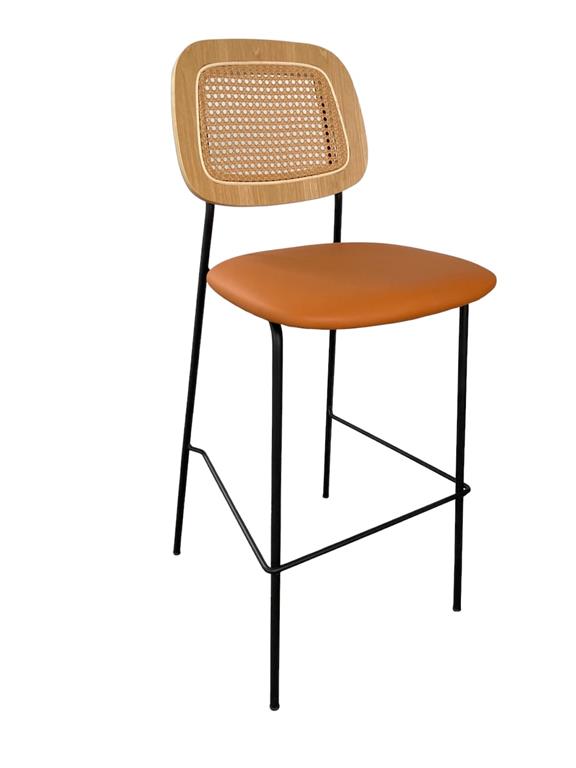 Tabouret de bar en simili cuir orange