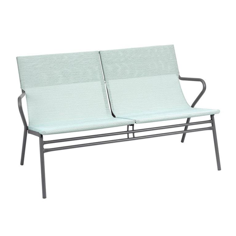 Banquette assise basse grand confort en acier bleu L69xl123xH70