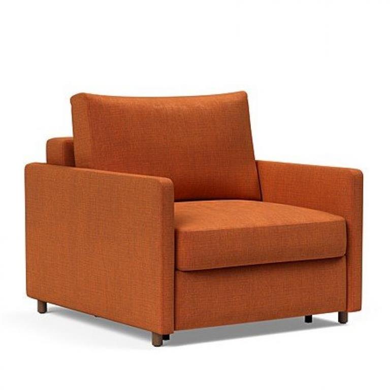 INNOVATION LIVING  Fauteuil NEAH SLIM convertible 80x195 tissu Esina Rust Orange