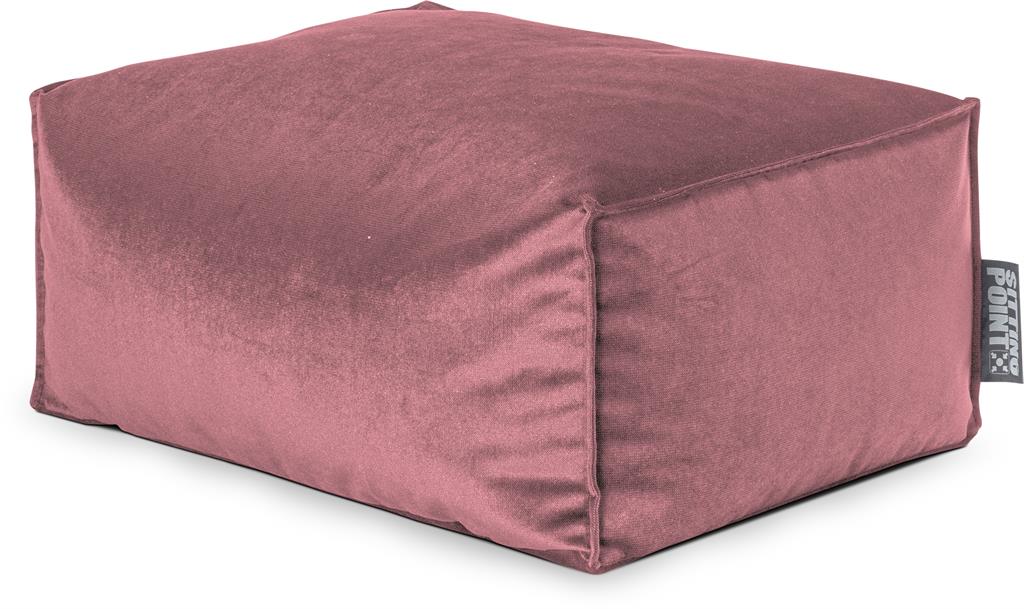 Repose-pied d'intérieur aspect velours vieux rose 55x65x35cm
