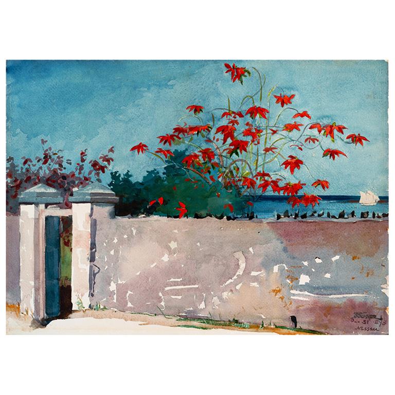 Tableau impression sur toile mur à Nassau Winslow Homer 80x110cm