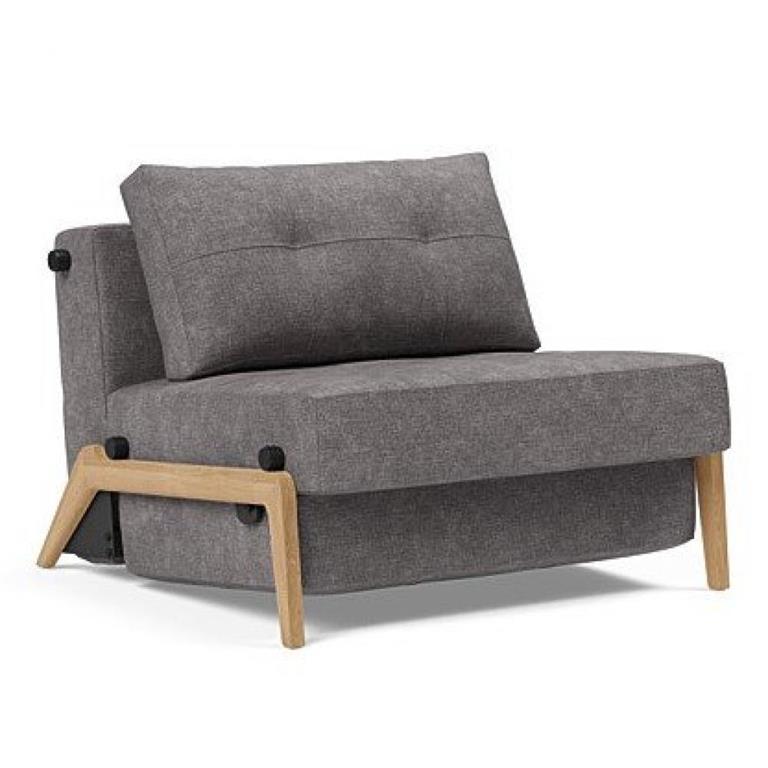 INNOVATION LIVING Fauteuil design SOFABED CUBED 02 WOOD convertible lit 200x90 cm Avella Warm Grey