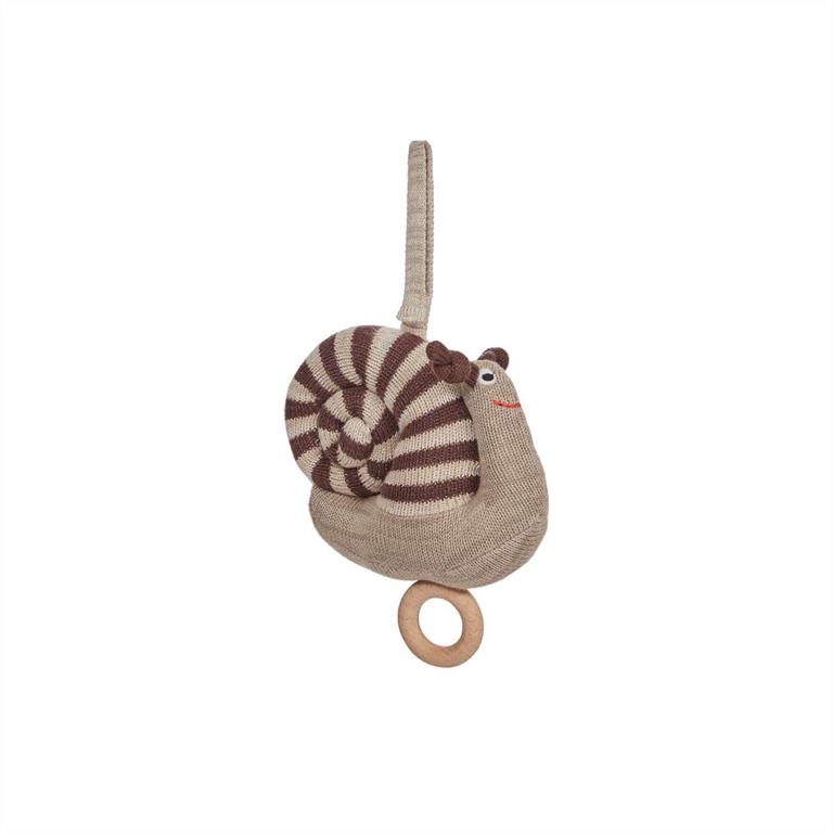 Mobile musical marron en coton H24x13x6cm