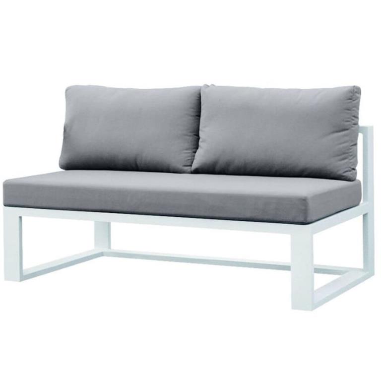Banquette de jardin en aluminium blanc L128 x P75 x H64 cm