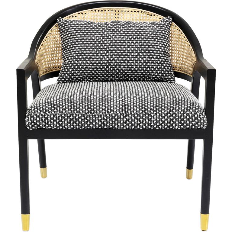 Fauteuil en tissu noir et blanc