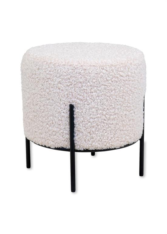 Pouf rond tissu bouclette