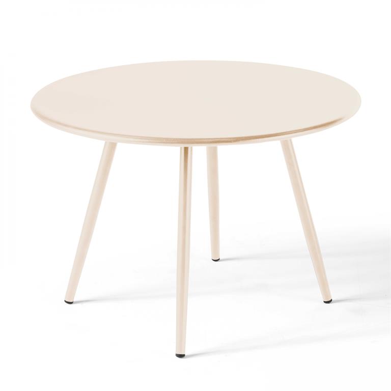 Table basse ronde en métal ivoire 40 cm