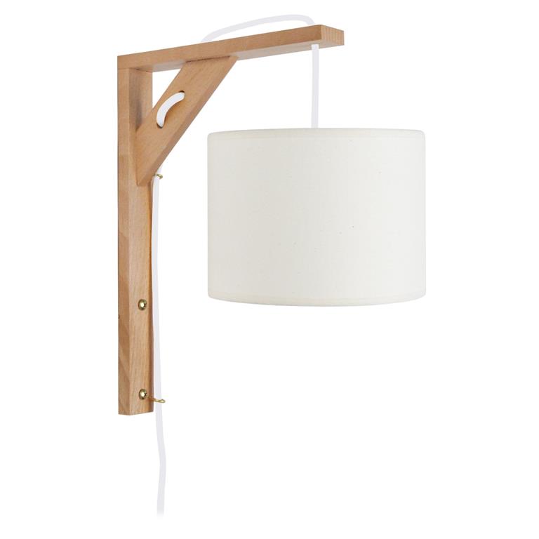 Applique bois naturel et blanc
