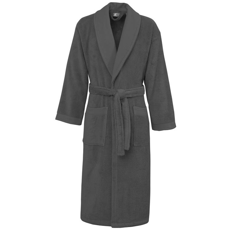 Peignoir de bain mixte col châle Anthracite L