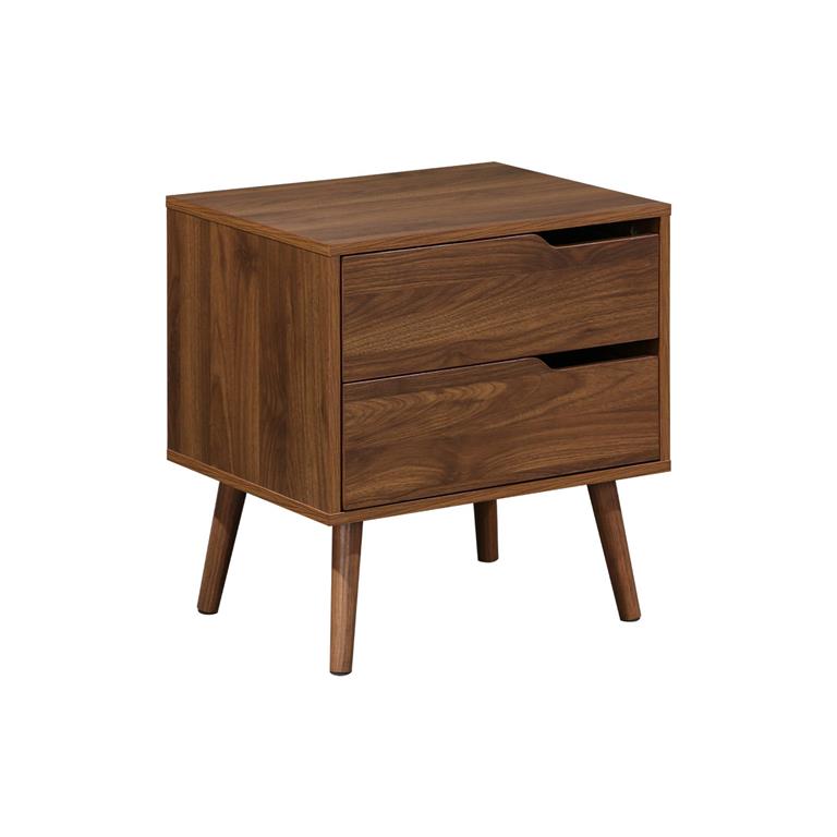 Table de chevet décor bois teinté noyer