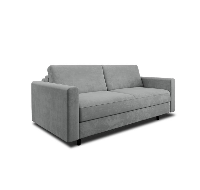Canapé convertible express dunlopillo velours gris béton 160cm