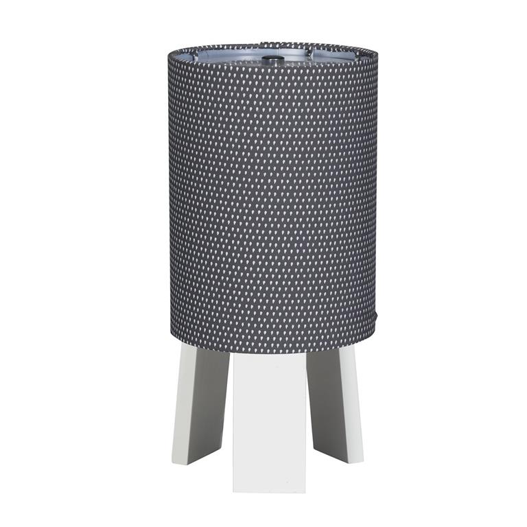 Lampe de chevet avec pied en coton gris