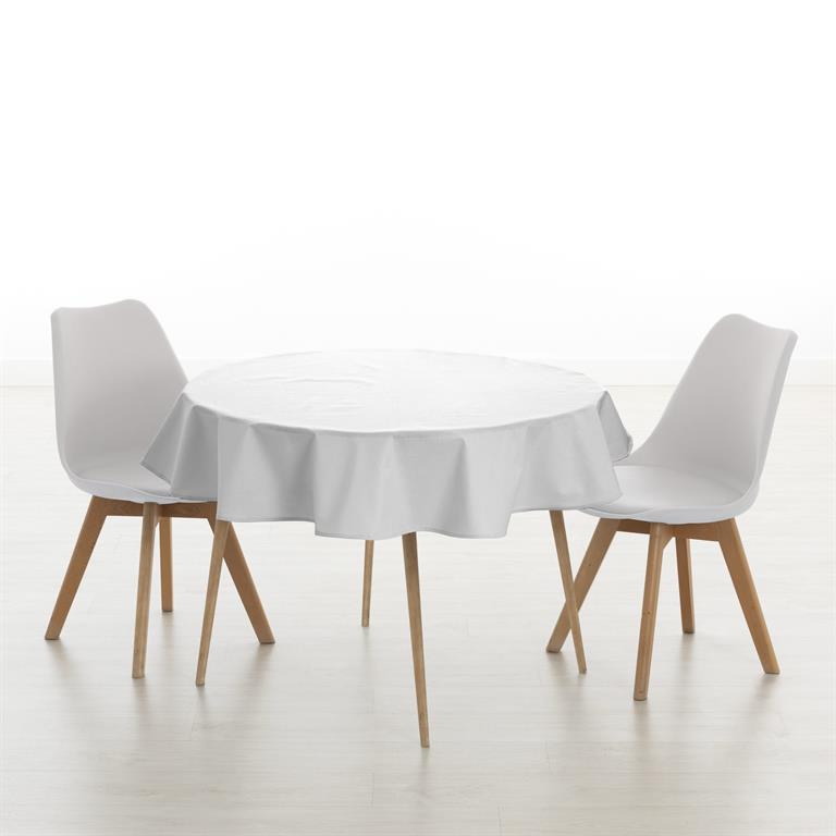 Nappe ronde anti-taches blanc 180cm