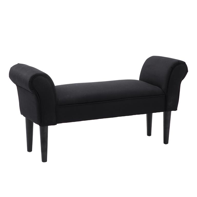 Banc banquette design contemporain accoudoirs courbés noir