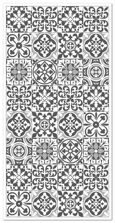 Tapis vinyle carreaux ciments triana gris 80x200cm