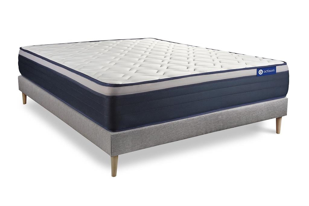 Ensemble 160x200 cm sommier kit gris