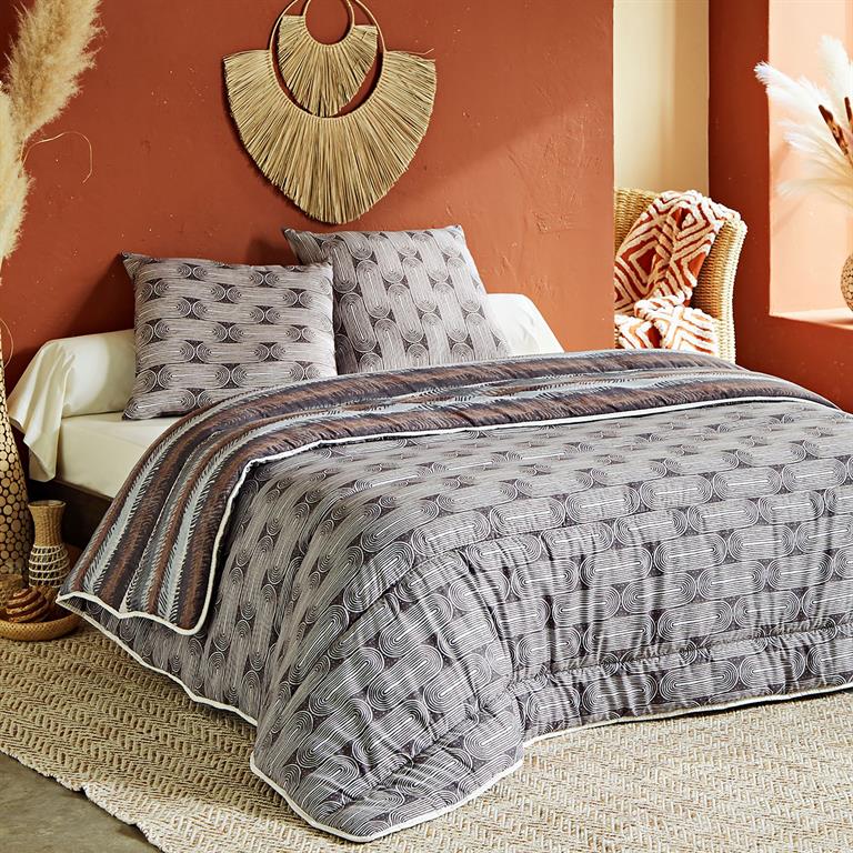 Couette légère 200x200 marron en polyester