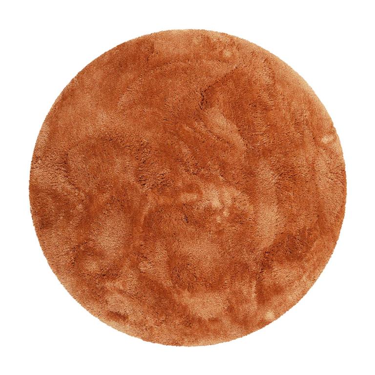 Tapis de bain rond en microfibre antidérapant terracotta 90 D